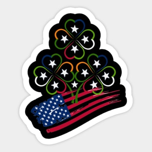 St Patricks Day Irish American Flag Sticker